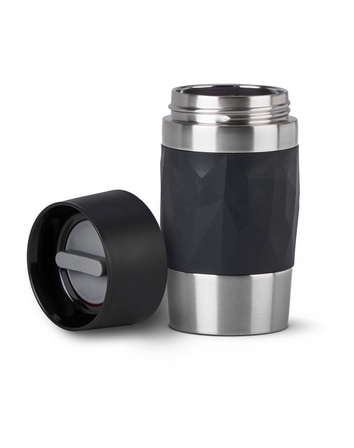 Emsa TRAVEL MUG Compact thermal mug black/stainless steel, 0.3 liters, screw cap