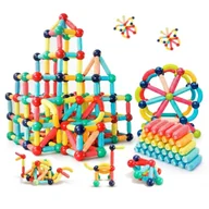 Klocki - DUŻE KLOCKI MAGNETYCZNE KONSTRUKCYJNE EDUKACYJNE STICKS PATYCZKI XXL 120 EL - miniaturka - grafika 1