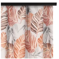 Zasłony - Voppi Zasłona na taśmie marszczącej 140 x 260 cm jasna zasłona w brązowe i szare liście półzaciemniająca zasłona dekoracyjna do domu - miniaturka - grafika 1