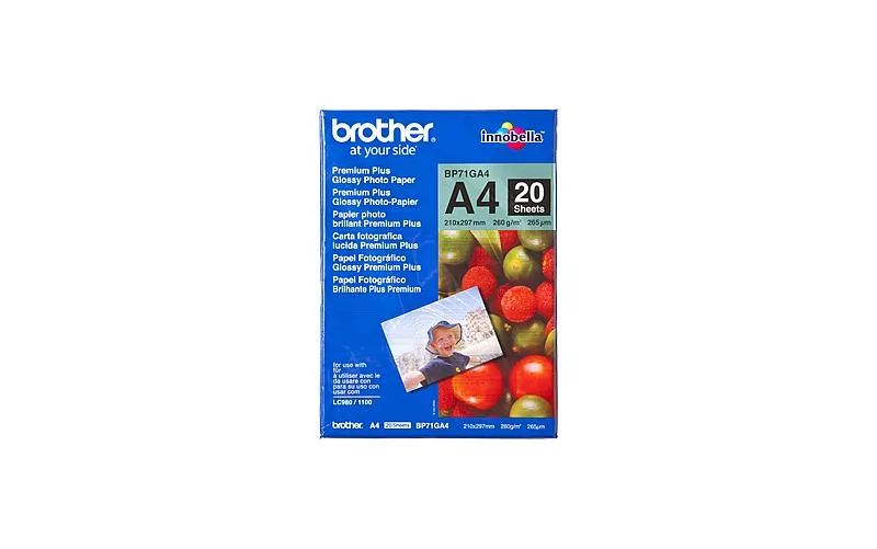 Brother BP-71GA4 formatu A4. Oryginalny błyszczący papier fotograficzny.