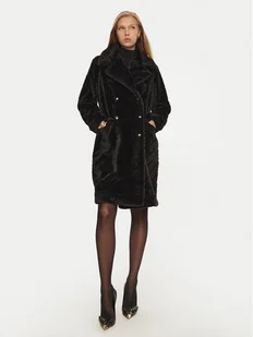 Fracomina Futro FR24WC4003O44501 Czarny Regular Fit - Płaszcze damskie - miniaturka - grafika 1