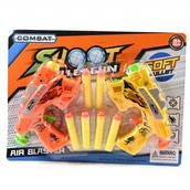 Zabawki militarne - PISTOLET DLA DZIECI NA STRZAŁKI PIANKOWE BEZPIECZNE NABOJE 6SZT - miniaturka - grafika 1