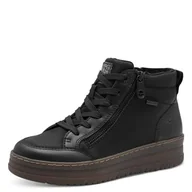 Kozaki damskie - TAMARIS Comfort damskie buty Lace Boot Flat Duo-tex modne kozaki, Black Comb, 39 EU, czarny Comb, 39 EU - miniaturka - grafika 1