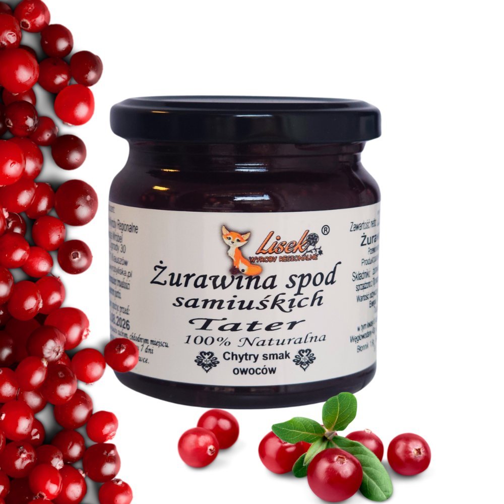 Żurawina 220g – Naturalna, Ręcznie Robiona Konfitura z Podhala
