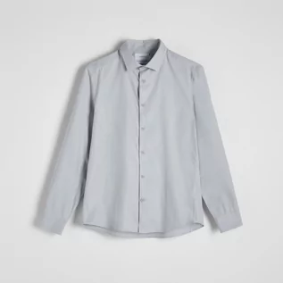 Koszule męskie - Reserved - Bawełniana koszula regular fit - Niebieski - grafika 1
