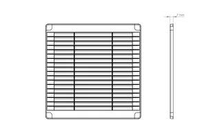 Kratka z zaślepkami 350x350 brąz 02-347 - Filtry wentylacyjne i uzdatniacze - miniaturka - grafika 1