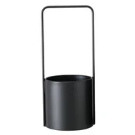 Kwietniki - Doniczka Wisząca Stojąca Metalowa Czarna Kwietnik Maestro L - miniaturka - grafika 1