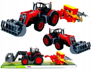 TRAKTOR Z TUREM I NAPĘDEM + MASZYNA ROLNICZA ZAGRABIARKA 3810 57cm - Samochody i pojazdy dla dzieci - miniaturka - grafika 1