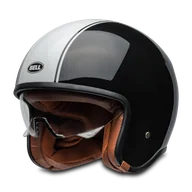 Kaski motocyklowe - Kask Otwarty Bell TX 501 Czarny/Złamany BiałyS - miniaturka - grafika 1