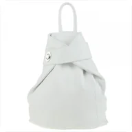 Torebki damskie - Zgrabny biały plecak skórzany - miniaturka - grafika 1