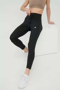 Legginsy - Adidas legginsy do biegania Running Essentials damskie kolor czarny gładkie - grafika 1