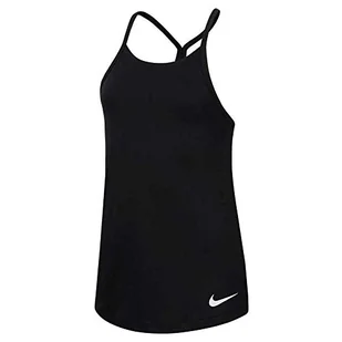 Nike Kid's G NK DRY TANK ELSTKA Top, czarny/biały/(biały), średni - Koszulki i topy damskie - miniaturka - grafika 1