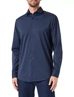 Koszule męskie - Seidensticker Męska koszula z długim rękawem, regularny krój, ciemnoniebieska, 46, granatowy, 46 - miniaturka - grafika 1