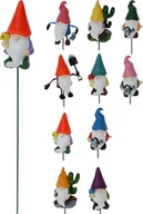 Sztuczne kwiaty - Ozdobny pik ogrodowy z krasnalem - 39 cm - miniaturka - grafika 1