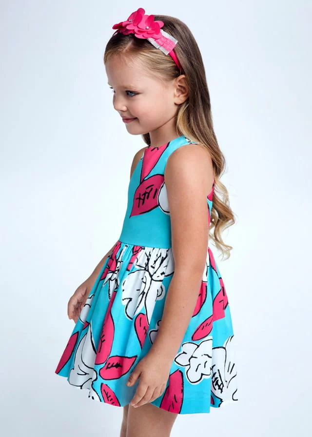 Sukienka Mayoral 3916-26 z nadrukiem dla dziewczynki - wzrost 128 cm (8  lat) - Ceny i opinie na 