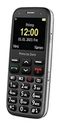 Latarki - Doro Primo 368 by GSM telefon komórkowy z dużym kolorowym wyświetlaczem, czujnik upadku, latarka, radio FM, kalendarz, w zestawie stacja ładująca, grafitowy, 360084 - miniaturka - grafika 1