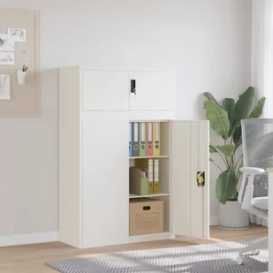 vidaXL Szafa na dokumenty, biała, 90x40x145 cm, stalowa - Szafy - miniaturka - grafika 1