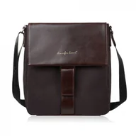 Torebki damskie - LISTONOSZKA DAMSKA NA RAMIĘ CIEMNOBRĄZOWA ELEGANCKA SP-14-BR - miniaturka - grafika 1