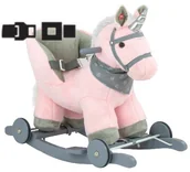 Skoczki dla dzieci - RÓŻOWY KONIK na biegunach 2w1 JEŹDZIK dla dziewczynki bujak bujaczek KOŃ - miniaturka - grafika 1