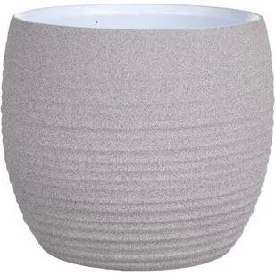 Osłonka ceramiczna 17 cm jasny grafit struktura CERMAX - Donice - miniaturka - grafika 1