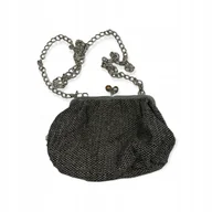 Torebki damskie - Mała szara torebka damska z paskiem łańcuszkiem - miniaturka - grafika 1