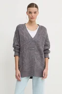 Swetry damskie - Desigual kardigan MONTREAL damski kolor szary 24WWJF12 - miniaturka - grafika 1