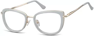 Sunoptic Okulary oprawki korekcyjne kocie oczy zerówki flex MTR-99A szaro-złote - Okulary korekcyjne, oprawki, szkła - miniaturka - grafika 1