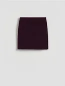 Spódnice - Reserved - Spódnica mini z domieszką wełny - mahoniowy - miniaturka - grafika 1