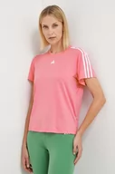 Koszulki sportowe damskie - adidas Performance t-shirt treningowy Training Essentials kolor różowy - miniaturka - grafika 1