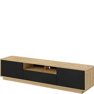 Szafka RTV 200 24TWLH40 TYP-40 Aston Helvetia Wieruszów Czarny Supermatt, Dąb Taurus - Szafki RTV - miniaturka - grafika 1