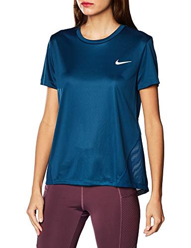 Nike damska koszulka W NK MILER TOP SS, kozłek włosowy / (odblaskowe srebro), XL