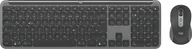 Myszki - Logitech MK950 Signature for Business klawiatura Dołączona myszka Biuro RF Wireless + Bluetooth QWERTZ Niemiecki Grafitowy - miniaturka - grafika 1