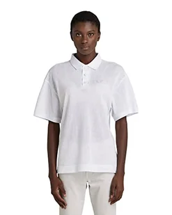 G-STAR RAW Damska koszulka z siateczką, luźna koszulka polo, Biały (White C810-110), XS - Koszulki i topy damskie - miniaturka - grafika 1