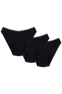 Majtki damskie - Wol-Bar Soft Cute 3-pak czarny S Majtki figi - miniaturka - grafika 1
