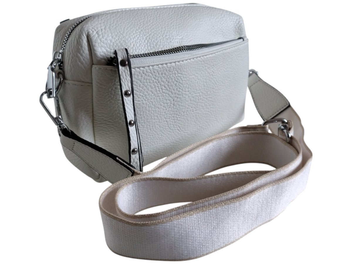 Torebka Damska, Modna Mała Listonoszka Na Ramię, Kolor Biały, Miejska