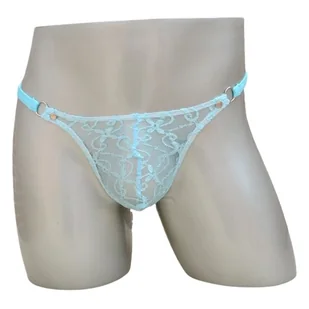 Sexy Męskie Stringi Koronkowe Przeźroczyste - rozmiar Uniwersalny - Majtki męskie - miniaturka - grafika 1