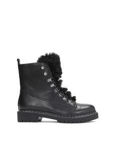 Czarne trzewiki damskie - Botki damskie - miniaturka - grafika 1