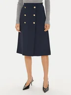 Spódnice - Tommy Hilfiger Spódnica midi WW0WW43628 Granatowy Regular Fit - miniaturka - grafika 1