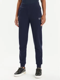 EA7 Emporio Armani Spodnie dresowe 8NTP85 TJTXZ 0555 Granatowy Regular Fit - Spodnie sportowe damskie - miniaturka - grafika 1
