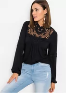 Bluzki damskie - Shirt z koronką i długim rękawem - bonprix - miniaturka - grafika 1