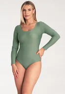 Odzież ciążowa - Bluzka body damskie - Eleganckie body damskie - oliwkowe M1037 rozmiar XL - miniaturka - grafika 1