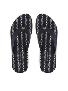 Tommy Hilfiger Japonki Im Th Chainprint Midwedge Sandal FW0FW08527 Granatowy - Klapki i japonki damskie - miniaturka - grafika 1