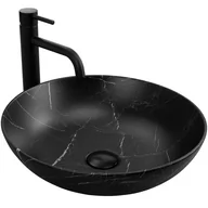 Umywalki - Umywalka nablatowa Rea Fibo black matt- Dodatkowo 5% rabatu na kod REA5 - miniaturka - grafika 1
