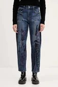 Spodnie damskie - Desigual jeansy SAMURAI damskie high waist 25WWDD03 - miniaturka - grafika 1