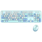 Zestawy myszka + klawiatura - Bezprzewodowy zestaw klawiatura + myszka MOFII Sweet 2.4G (niebieski) - miniaturka - grafika 1