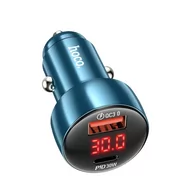 Akcesoria do smartwatchy - HOCO ładowarka samochodowa USB QC 3.0 + Typ C PD 48W Leader Z50 niebieska - miniaturka - grafika 1