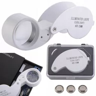 Mikroskopy i lupy - Lupa Kieszonkowa Jubilerska Składana 2 Led 40X - miniaturka - grafika 1