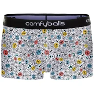 Majtki męskie - COMFYBALLS Bokserki REGULAR COTTON smiley white - miniaturka - grafika 1