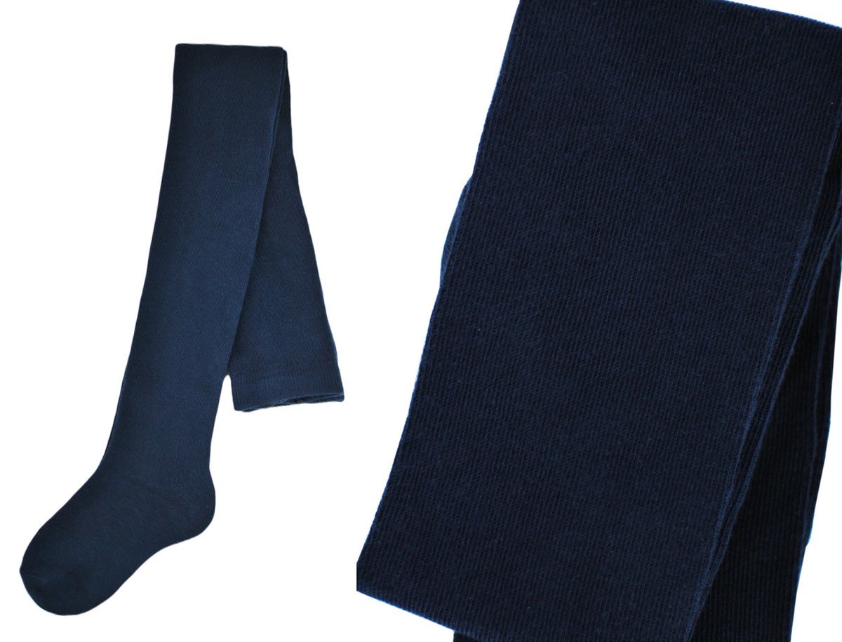 Rajstopy bawełniane gładkie granatowe Noviti roz.104/110