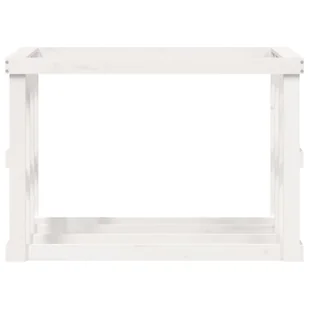 Lumarko Zewnętrzny stojak na drewno, biały, 108x52x74 cm, lita sosna - Akcesoria do grilla - miniaturka - grafika 6